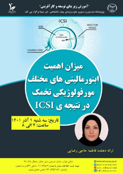 کارگاه میزان اهمیت ابنورمالیتی های مختلف مورفولوژیکی تخمک در نتیجه ICSI